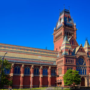 Historic Harvard building in Cambridge, MA